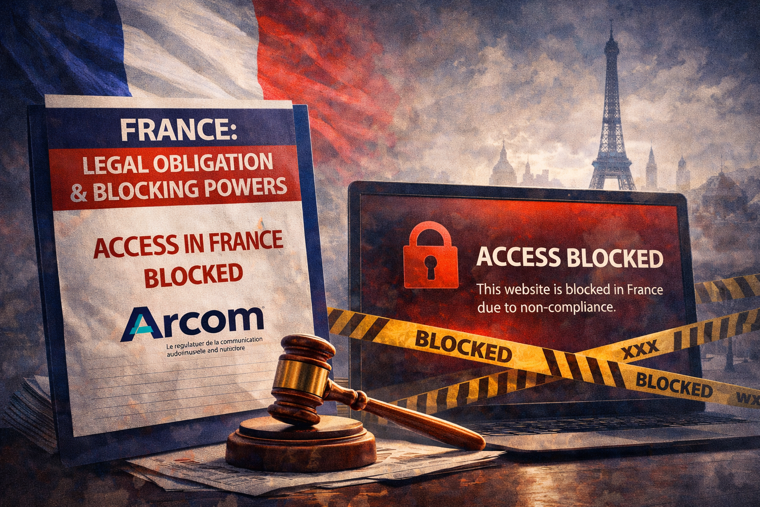 ARCOM Access Blocked for Pornography in France Law with Age Verification